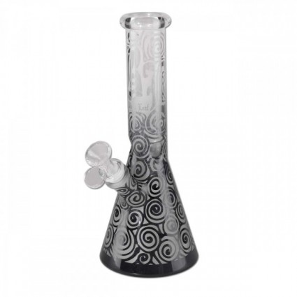 Black Leaf Sandblast Ice Bong Black